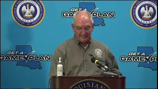 Louisiana Gov. John Bel Edwards holds a briefing about the state's response to Hurricane Ida.