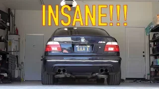 E39 M5 INSANE STRAIGHT PIPE!! (COLD START + BURNOUT)