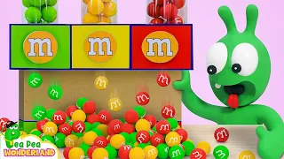 Pea Pea And M&M Candy Vending Machine 🔴🔵 Funny cartoon for kid - Pea Pea Wonderland