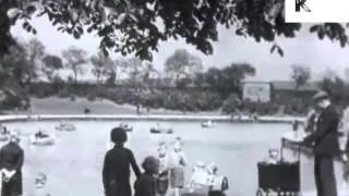 1930s Bradford, City Skyline, Park Trams, UK, Archive Footage