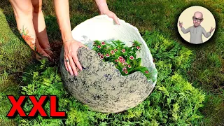 Concrete XXL Flower Pot - DIY - Garden Decoration Dinosaur Egg