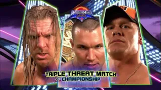 Story of Randy Orton vs. Triple H vs. John Cena