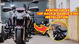 Tvs Apache 200 4v   Top rack Saddle   Installation   Ht Exhaust