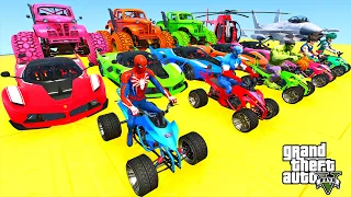 GTA V SPIDER MAN 2, FIVE NIGHTS AT FREDDY'S, POPPY PLAYTIME CHAPTER 3 Join in Epic New Stunt Racing