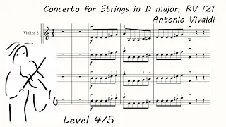 Concerto for Strings in D major, RV 121. Antonio Vivaldi. Play Along. Violin Sheet Music.