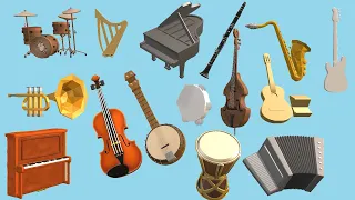 APRENDE LOS INSTRUMENTOS MUSICALES Y SUS SONIDOS!! 🎷🎺🎸🪕🎻🎹 VIDEO PARA NIÑOS.