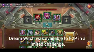 Lords Mobile Challenge 6-14 (First look at Dream Witch)