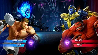 Dormammu & Thor vs Thanos & Red Hulk (Very Hard) Marvel vs Capcom | 4K UHD Gameplay