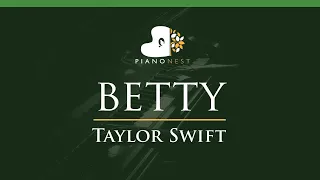 Taylor Swift – betty - LOWER Key (Piano Karaoke Instrumental)
