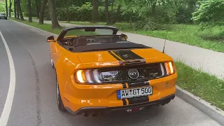 Orange Fury Ford Mustang GT 5.0 convertible. Performance and Premium package. EUROPE model.