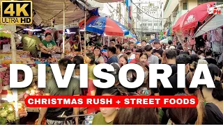 [4K] Divisoria MEGA Christmas SALE + Street Foods | Manila Walk Tour (2023)
