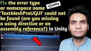 Fix the error which is the type or namespace name 'TextMeshProUGUI' could not be found in Unity