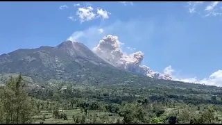 Thick Clouds Stream From Indonesia’s Merapi Volcano After New Eruption