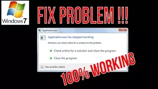 Cara Mengatasi : Application.exe Has Stoped Working │Work For All Windows 7 32bit - 64bit