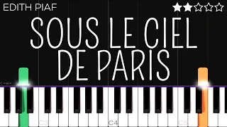 Edith Piaf - Sous le ciel de paris | EASY Piano Tutorial