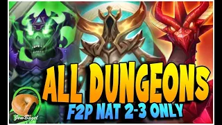 All Rune & Artifact Dungeons with F2P Nat 2/3 Only Teams. (Summoners War)