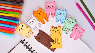 DIY Kawaii Cat Bookmarks Very Easy Paper Craft