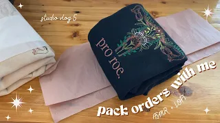 packing orders for my small embroidery business ♡ silent ASMR lofi studio vlog 5 ♡pro roe collection