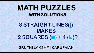 Math Puzzles - Part 8 | How to Solve Math Puzzles | Brain Teasers | Math Puzzles with Answers