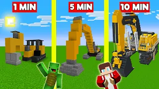 EXCAVATOR BUILD BATTLE In Minecraft - NOOB VS PRO CHALLENGE - Maizen Mizen Mazien parody