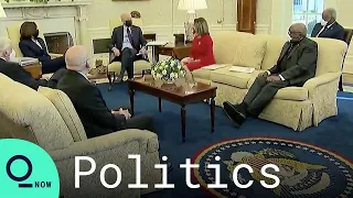 Biden Meets With House Democratic Leaders on Covid Stimulus in Oval Office