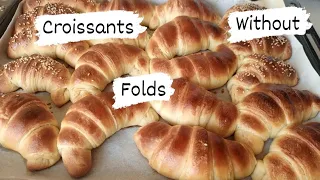 SIMPLE HOMEMADE CROISSANTS RECIPE WITHOUT FOLDS//DELICIOUS SOFT & FLAKEY CROISSANTS/TUTORIAL