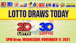 PCSO Lotto Result for Swertres|3D and EZ2|2D Lotto 5PM Draw, Wednesday, November 17, 2021