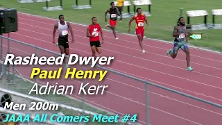 Rasheed Dwyer | Alexavier Monfries | Adrian Kerr | Men 200m | All Comers Meet #4