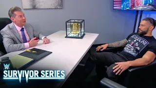 Mr. McMahon shows off the Cleopatra Egg to Roman Reigns: Survivor Series 2021