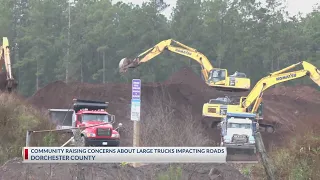 Trucks carrying dirt from nearby mines causing damage to roads in Dorchester