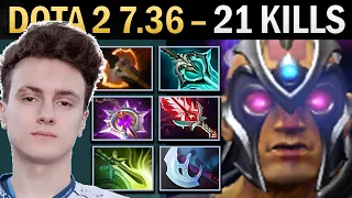 Anti-Mage Gameplay Miracle with 21 Kills and Nullifier - Dota 7.36