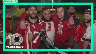 Tampa Bay Buccaneers fans celebrate Super Bowl LV victory