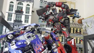 Sentinel Prime vs Optimus Prime OV01 Review Final Battle Transformers Dark of the moon stop motions