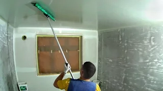 Механизированная шпаклёвка и стеклохолст | Finishing a Drywall