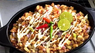 Sizzling tofu sisig with chicharon chicken skin/sarap pulutan/sisig with balat ng manok/with recipe