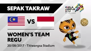 KL2017 29th SEA Games |  Women's Sepak Takraw TEAM REGU - MAS 🇲🇾 vs INA 🇮🇩 | 20/08/2017