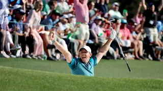 McIlroy Chip-In Birdie at the 18th!!! | Masters - Final Round (Full Reactions & Morikawa)