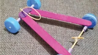 How to make rubber band powered car at home Diy rubber band powered car.