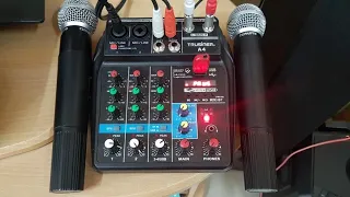 Home karaoke setup with recording using a line mixer