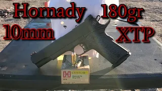 10mm Hornady XTP 180gr in ballistics gel