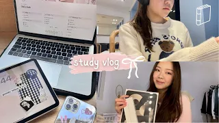 PRODUCTIVE study vlog:📓🎧 exam season, cafe hopping, ipad air unboxing, university life˚୨୧⋆｡˚ ⋆