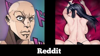 Anime vs Reddit (the rock reaction meme)