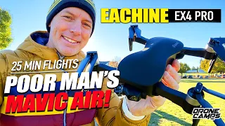 POOR MAN'S DJI MAVIC AIR - EACHINE EX4 Pro Gps Drone - Flights, Crashes, & Review 🏆🏁