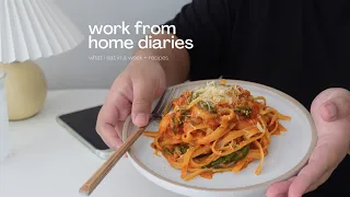 wfh diaries 18. what i eat in a week, paella + pasta recipe, new yoga mat and checkered beddings