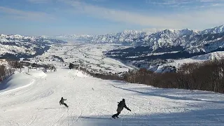 2022/1/26 石打丸山スキー場、一番上から一番下まで約3km、絶景の魚沼平野に向かって一気に滑り降りてみました。