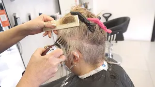 ANTI AGE HAIRCUT - SHORT BLONDE UNDERCUT PIXIE