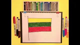 Как нарисовать флаг? Рисуем флаг Литвы|Пастельные мелки