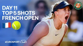 Top 5 Shots - Day 11 🎾 | 2024 French Open Highlights 🇫🇷