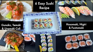 6 types of sushi recipe – How to make sushi at home step-by-step with SMS