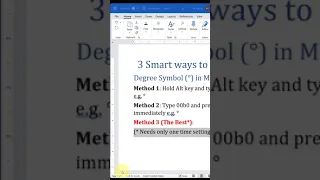 The smartest ways to type degree symbol in Ms Word [2022]